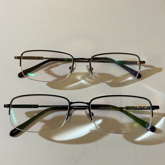 Design Optics Set of 2 Men’s Rectangular Reading Glasses +2.75 - Picture 7 of 8